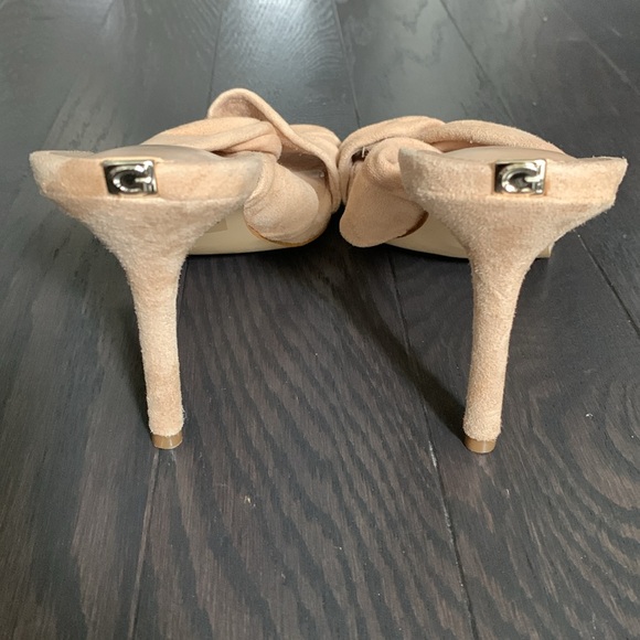 Guess Suede (Leather Upper) Tan Backless Heels - Picture 4 of 6